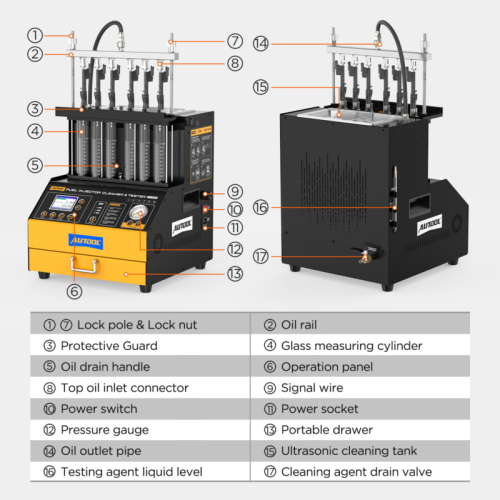 AUTOOL CT500 - Laveuse et testeur d'injecteurs industriels GDI/EFI/FSI