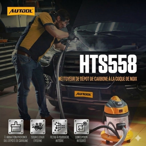 Sableuse de nettoyage de soupapes AUTOOL HTS558 avec poudre de noix