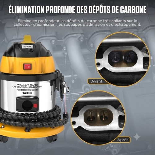 Sableuse de nettoyage de soupapes AUTOOL HTS558 avec poudre de noix