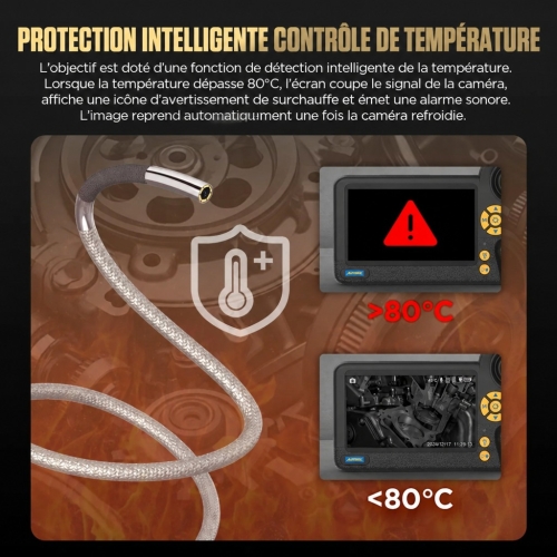 Caméra d’inspection Endoscope de diagnostic Autool SVB408 | Écran HD | Articulation 360° à 4 directions