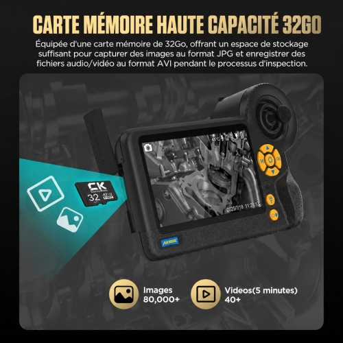 Caméra d’inspection Endoscope de diagnostic Autool SVB408 | Écran HD | Articulation 360° à 4 directions