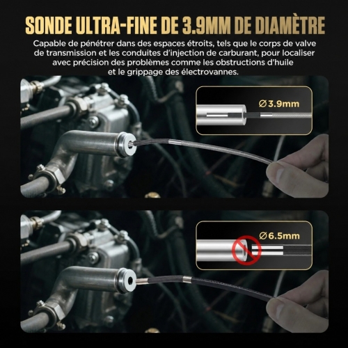 Caméra d’inspection Endoscope de diagnostic Autool SVB408 | Écran HD | Articulation 360° à 4 directions