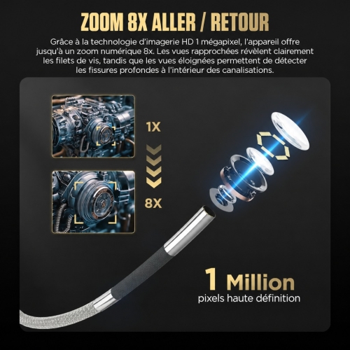 Caméra d’inspection Endoscope de diagnostic Autool SVB408 | Écran HD | Articulation 360° à 4 directions