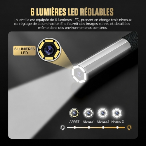 Caméra d’inspection Endoscope de diagnostic Autool SVB408 | Écran HD | Articulation 360° à 4 directions