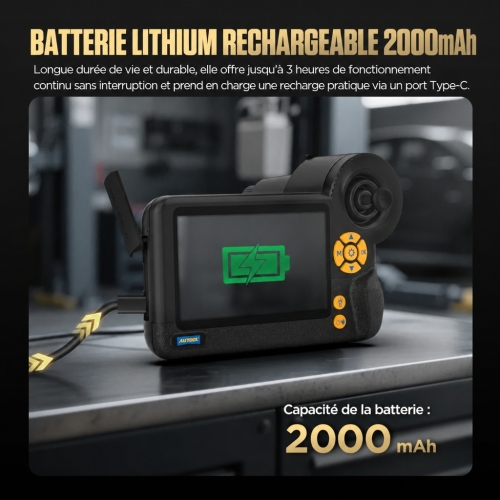 Caméra d’inspection Endoscope de diagnostic Autool SVB408 | Écran HD | Articulation 360° à 4 directions