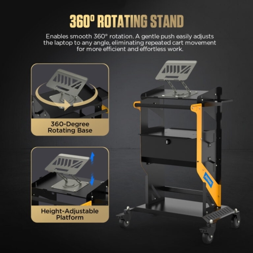 Chariot de transport AUTOOL T23 à deux niveaux avec roues et poignée