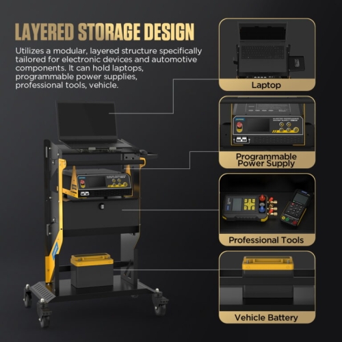 Chariot de transport AUTOOL T23 à deux niveaux avec roues et poignée