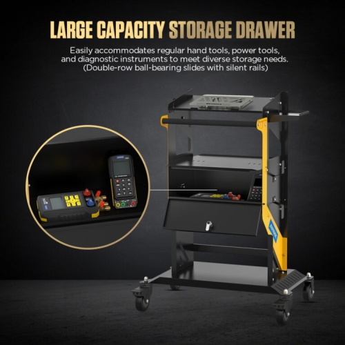 Chariot de transport AUTOOL T23 à deux niveaux avec roues et poignée