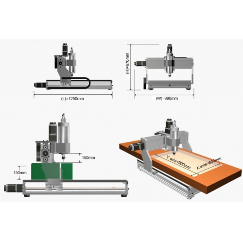 Fraiseuse CNC 6090Z 4D + système d'eau