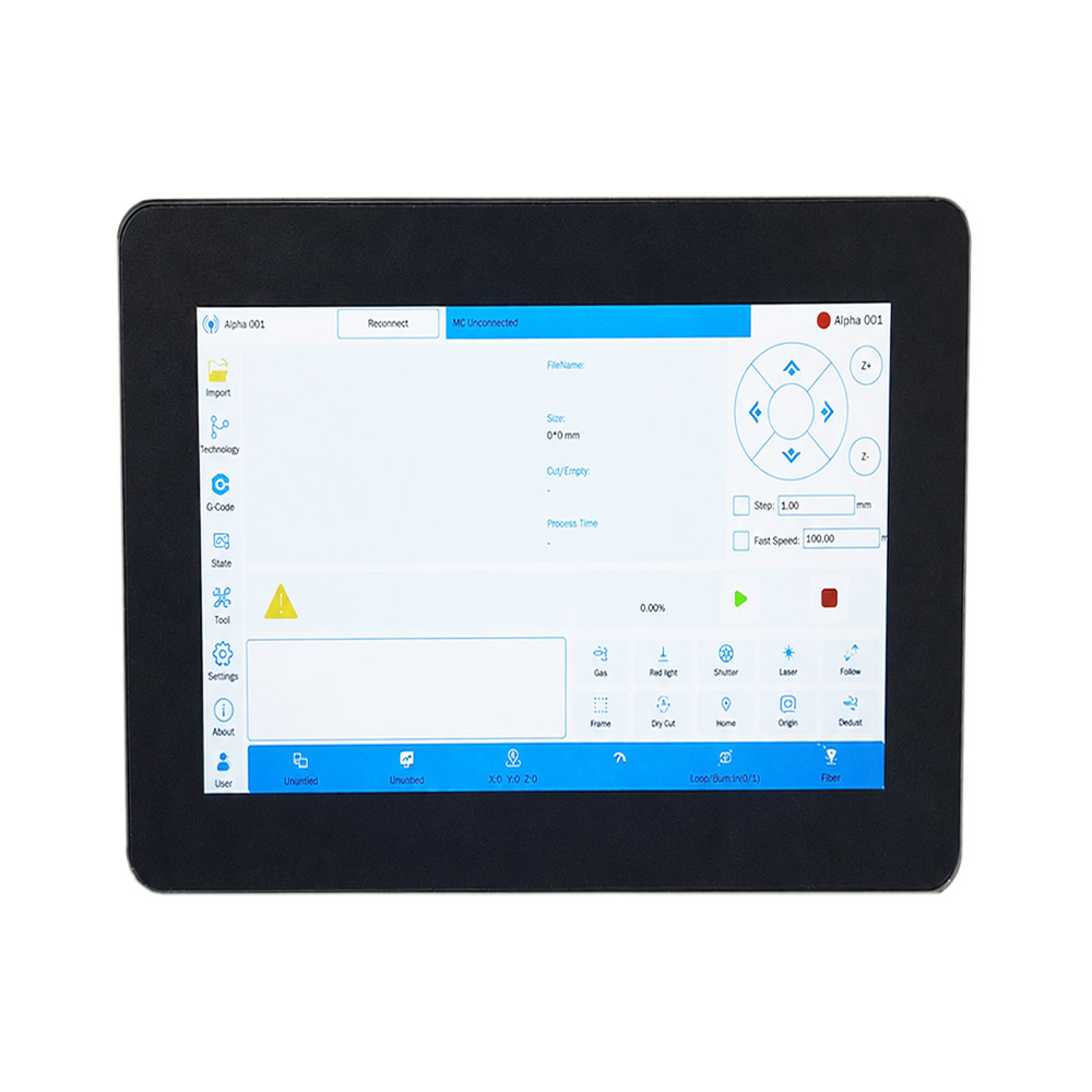 Panneau tactile NexCut X1 de la découpeuse laser FIBRE