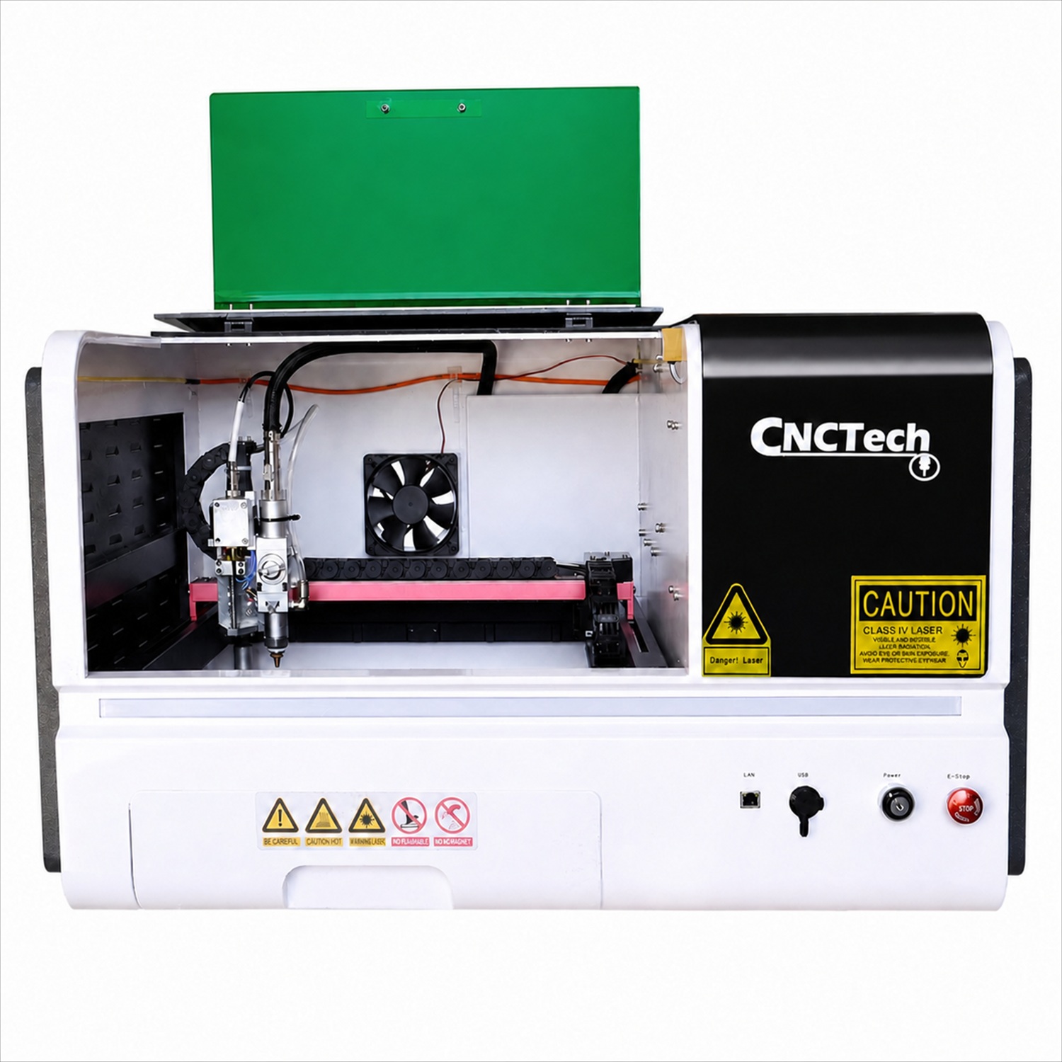 Découpeuse FIBER 800W ZX-3030FL avec protection ouverte
