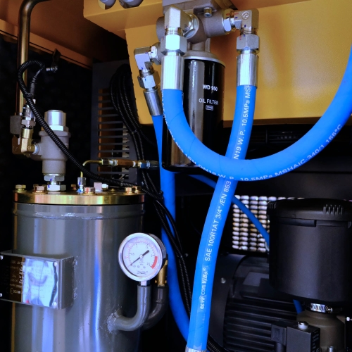 Compresseur à vis 3 en 1 11 kW | 1500 l/min | Réservoir de 500 l avec déshumidificateur