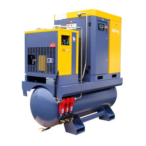 Compresseur à vis 3 en 1 11 kW | 1500 l/min | Réservoir de 500 l avec déshumidificateur