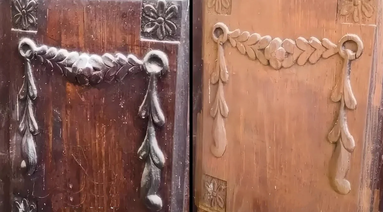 Comparaison originale d'une porte en bois dans l'offre du modèle pulsé