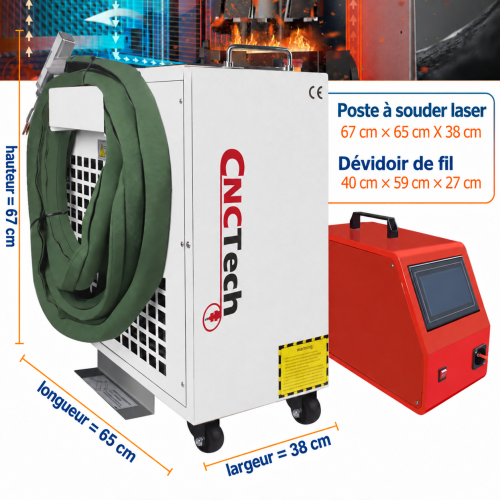 Nettoyeur et poste à souder LASER 3-en-1 FIBER 1500W V3 + ACCESSOIRES