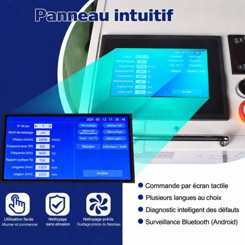 Nettoyeur et poste à souder LASER 3-en-1 FIBER 1500W V3 + ACCESSOIRES