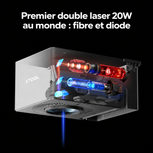 xTool F1 Ultra — graveuse à double laser de 20 W : fibre et diode