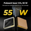 Laser CO2 55 W — découpe d’acrylique de 20 mm et de bois de 18 mm