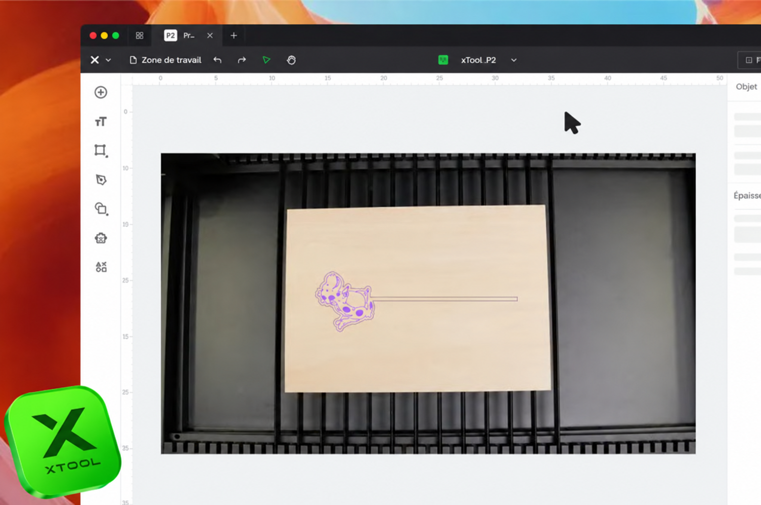 xTool Studio pour préparer les projets