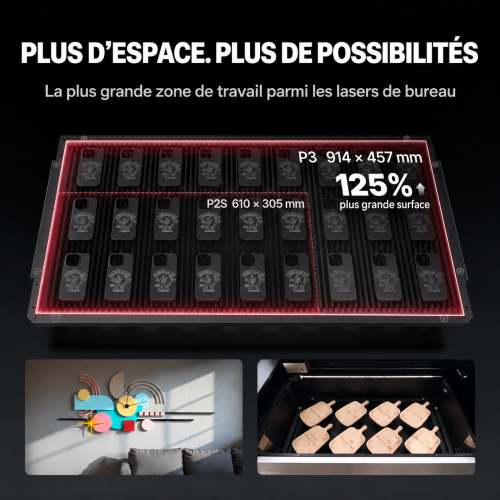xTool P3 — surface de travail de 914 × 457 mm