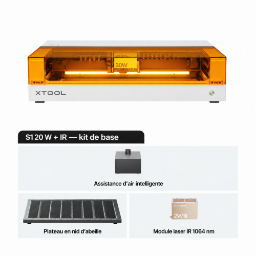 xTool S1 + module IR 1064 nm — découpeuse-graveuse laser à diode carénée
