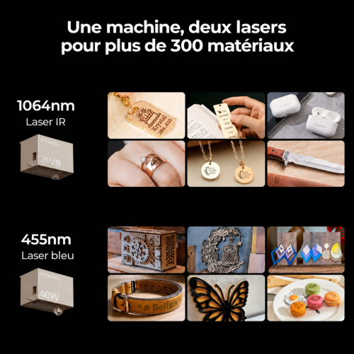 xTool S1 + module IR 1064 nm — découpeuse-graveuse laser à diode carénée